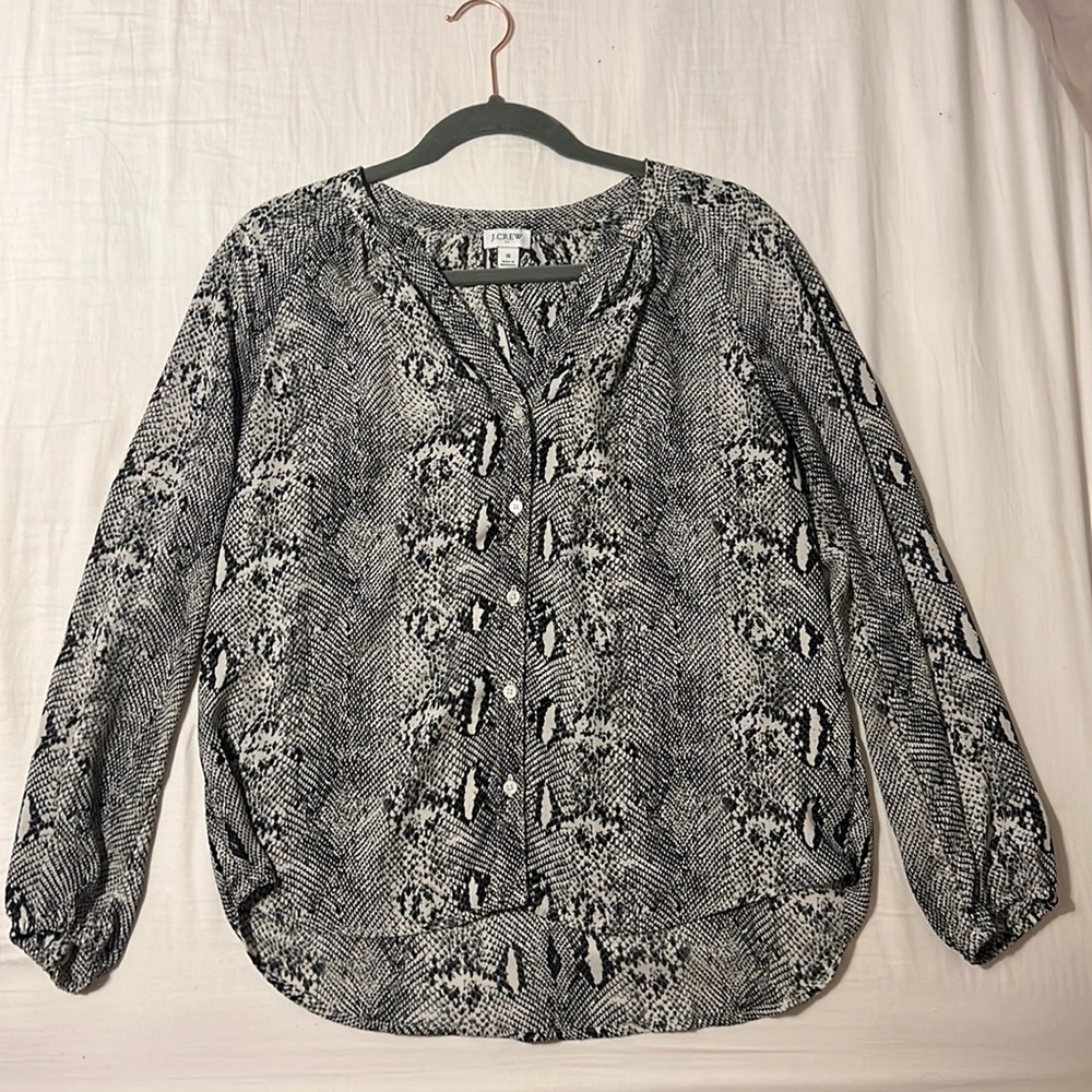 Women’s jcrew snake skin blouse
